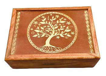 5"x7" Tree Acacia Wood Altar Box