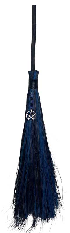 21+" Pentagram Black & Cobalt Broom