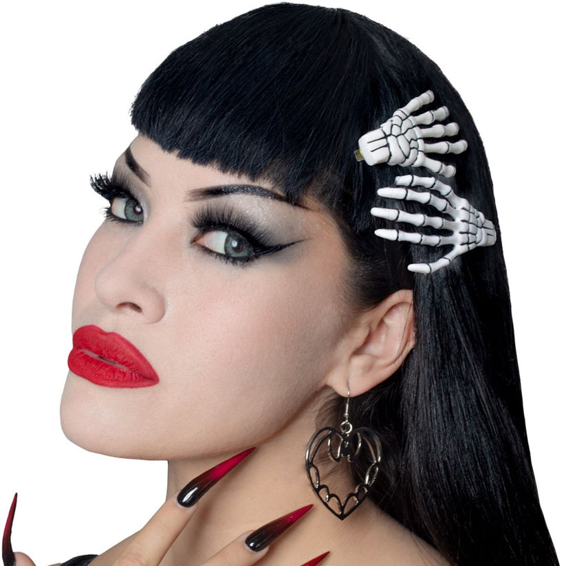 KREEPSVILLE
Skeleton Bone Hand Hairslides White