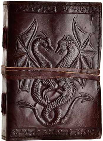 Double Dragon Leather Journal with Cord