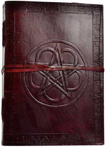 Pentagram Leather Journal with Cord