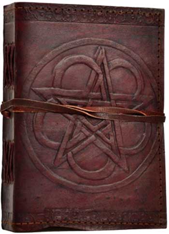 Pentagram Leather Journal with Cord