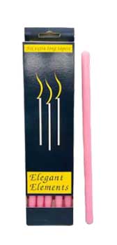 10" Pink chime candle 6 pack