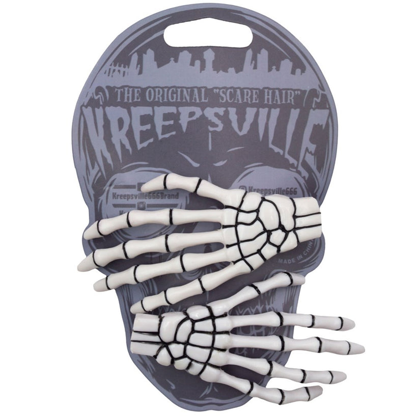 KREEPSVILLE

Skeleton Bone Hand Hairslides White