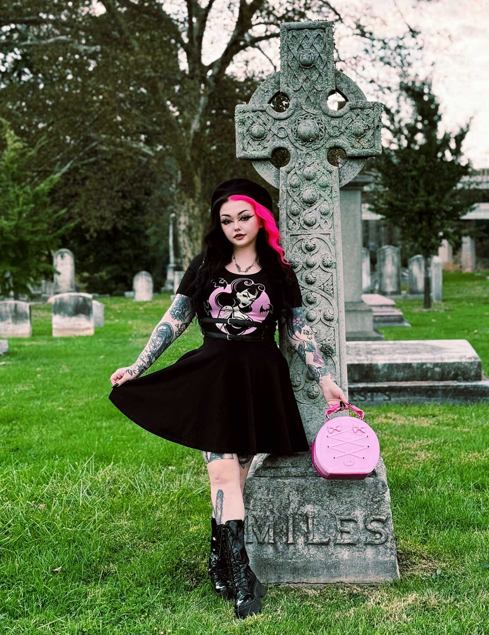 SOURPUSS SPOOKY PINUP RAGLAN SKATER DRESS