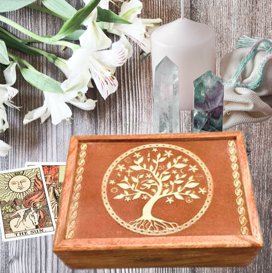 5"x7" Tree Acacia Wood Altar Box