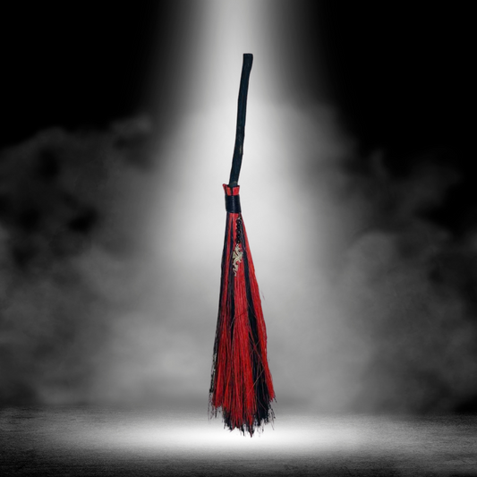 21+" Dragon Black & Red Broom