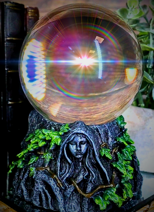 100mm Maiden, Mother, & Crone with Clear Gazing Ball