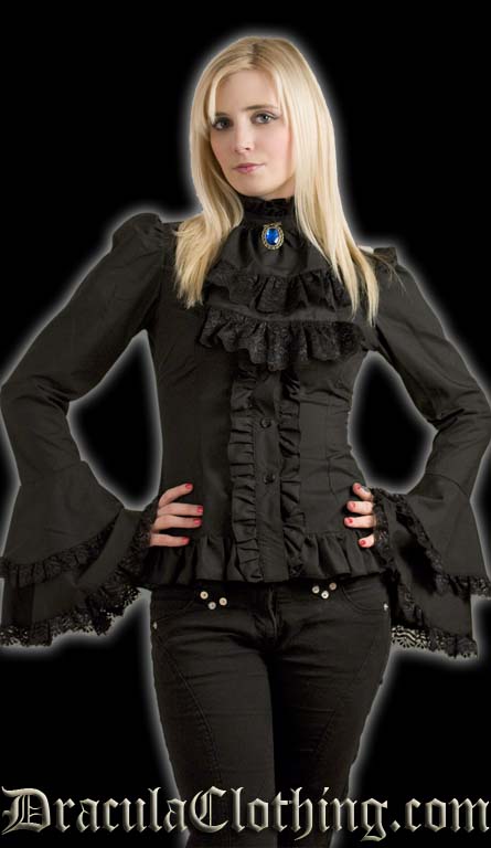 BLACK CRAVAT BLOUSE