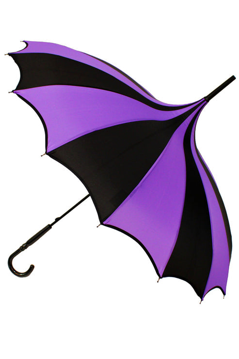 VAMPIREFREAKS
Batwing Pagoda Umbrella [BLACK/PURPLE STRIPED]