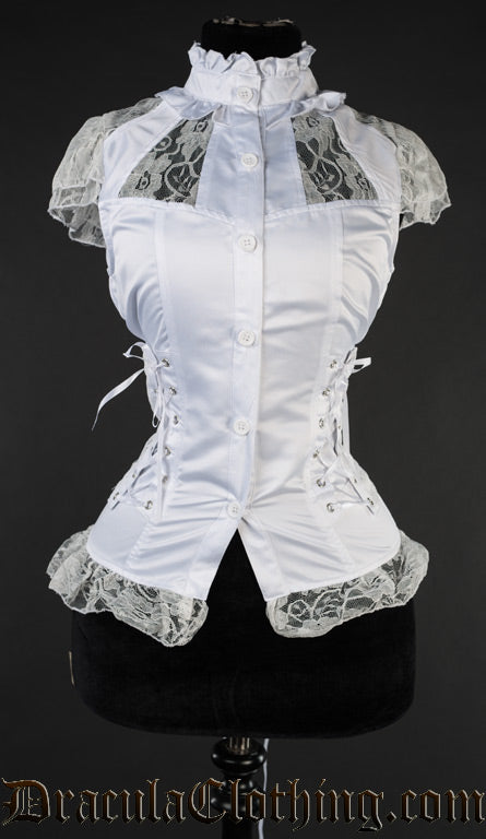 WHITE LACED BLOUSE